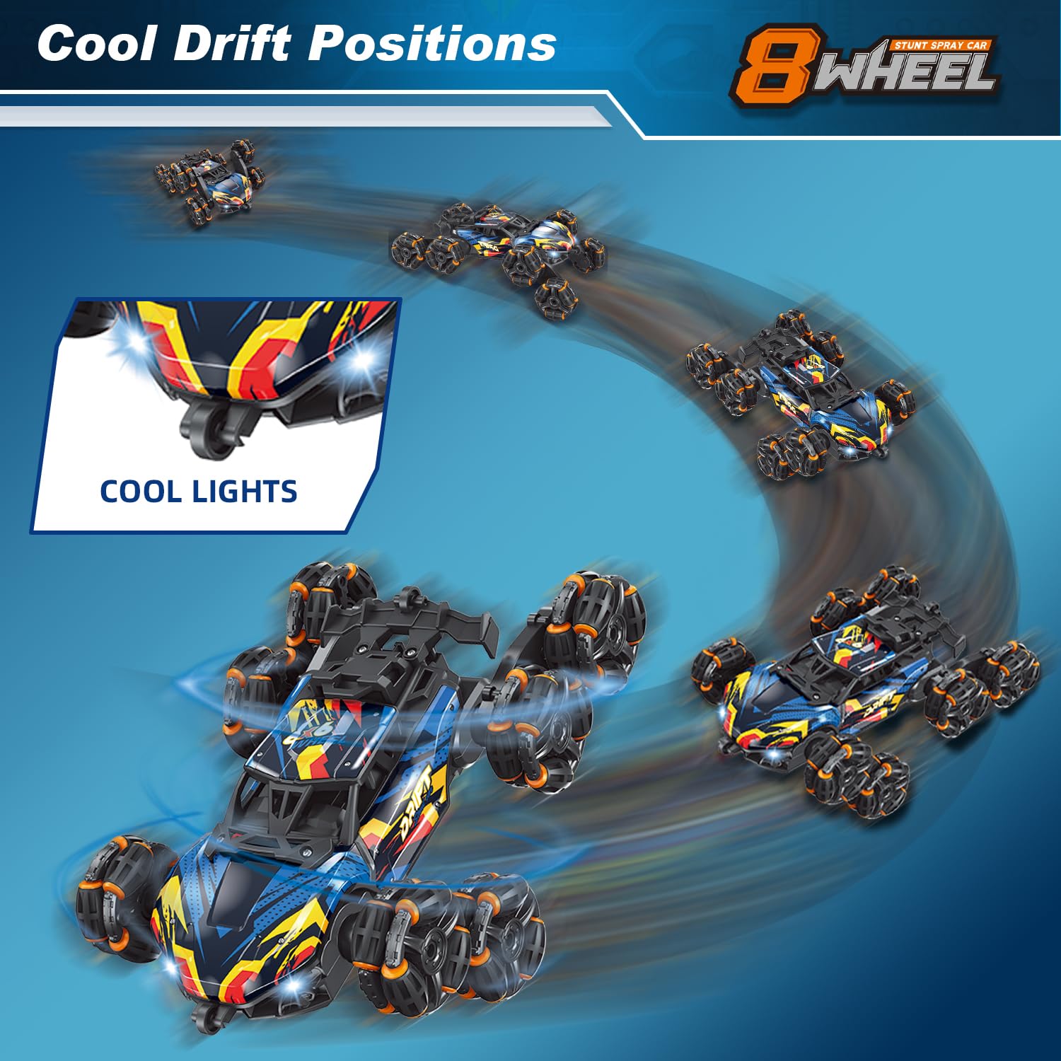 NEXBOX Cool 8-Wheels double-sided driving enables flips from either side