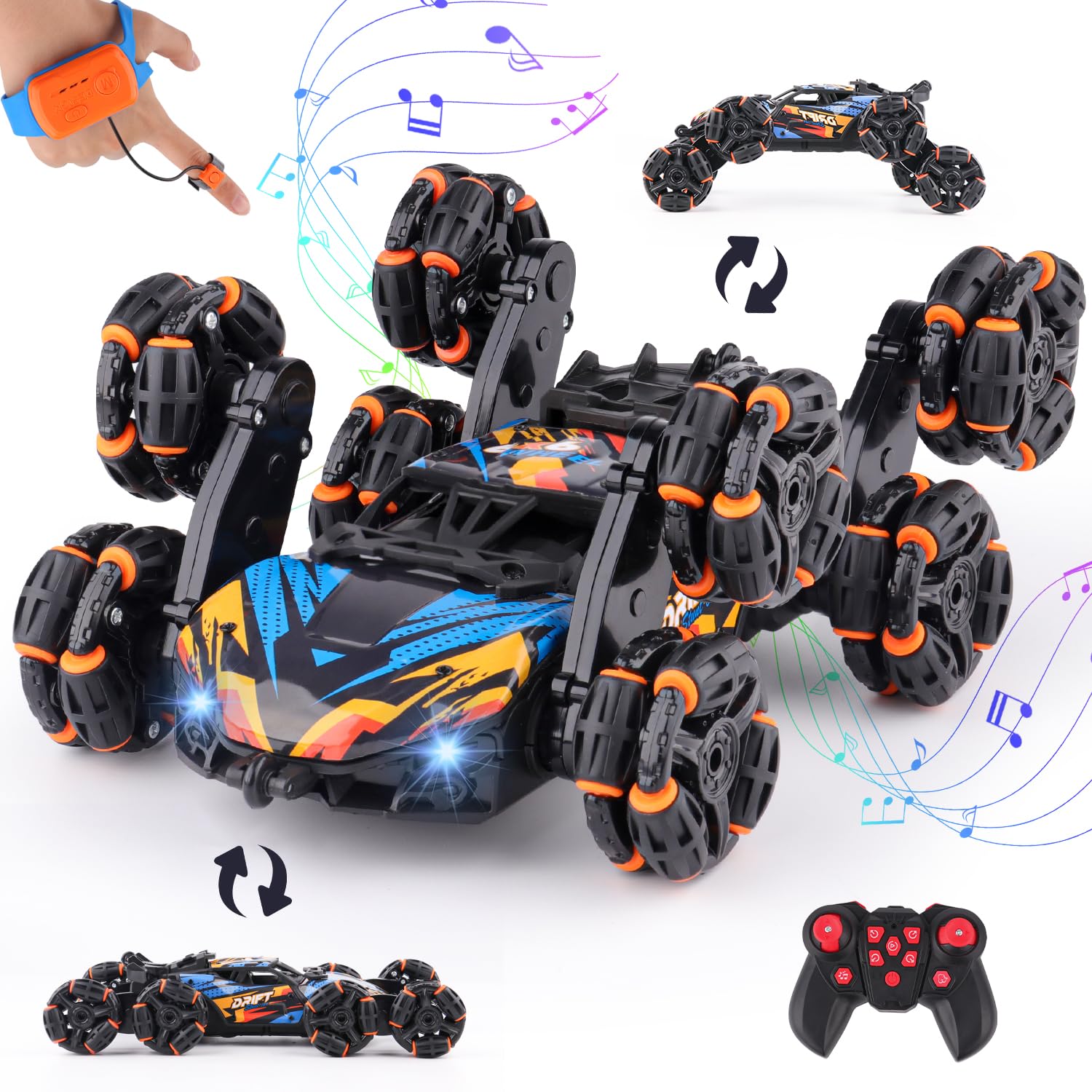 NEXBOX Cool 8-Wheels front view showing rugged stunt car design for indoor play