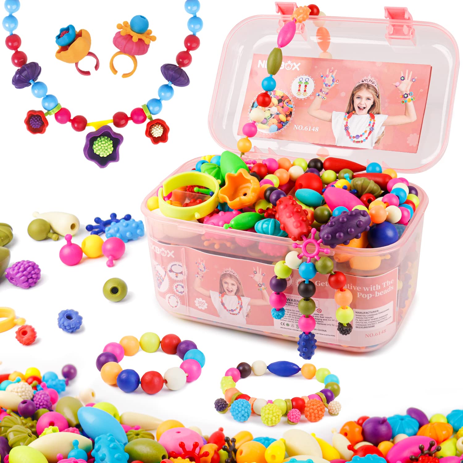 NEXBOX Girls Jewelry Kit package overview for safe, colorful creative play.