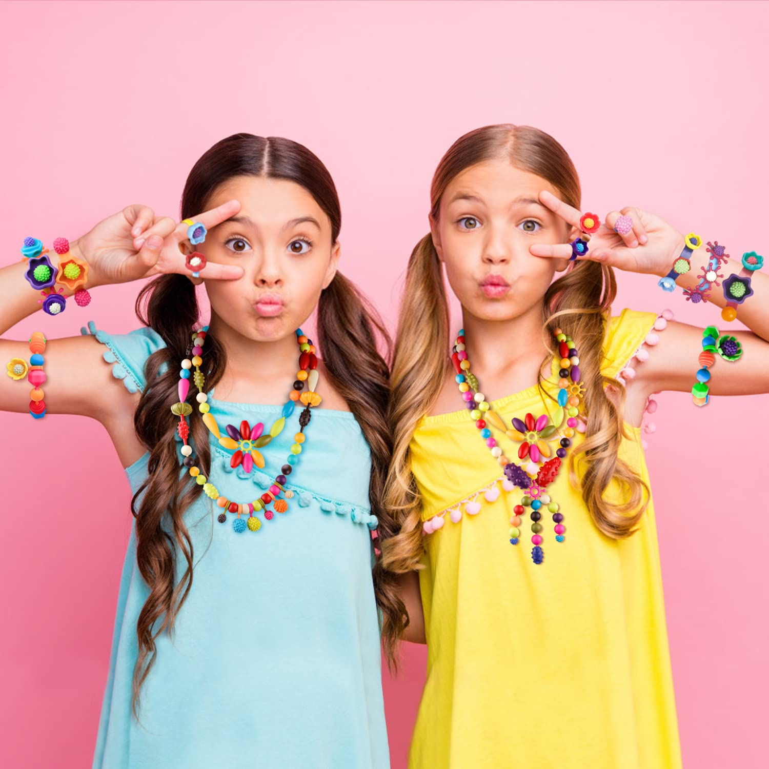 NEXBOX Jewelry making DIY play scene where kids craft wearable art.