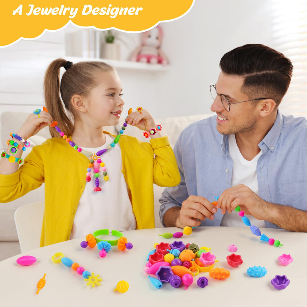 NEXBOX snap bead set colors image demonstrates easy-to-use components for kids.