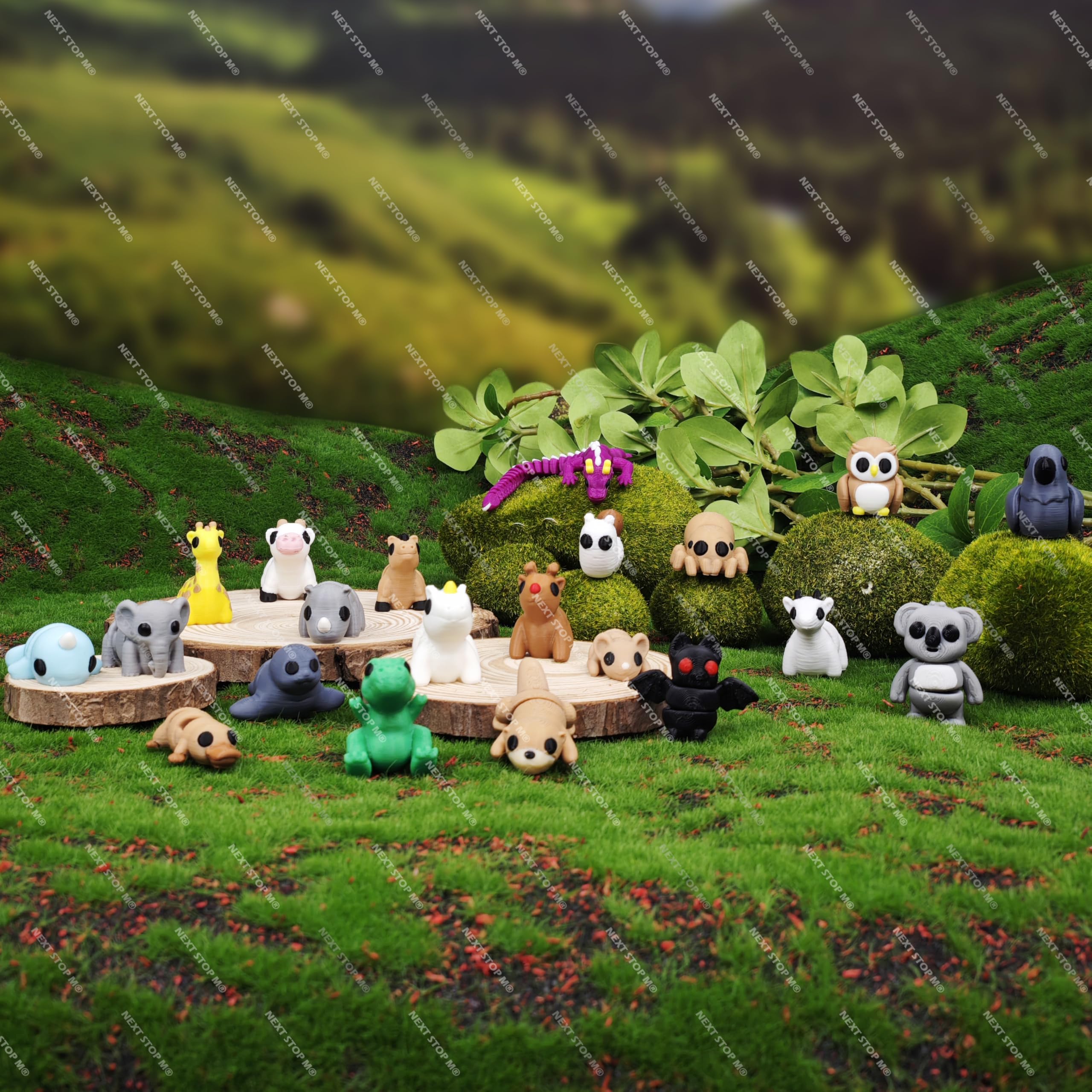 Next Stop M panda figurine with movable limbs for desk decor and storytelling