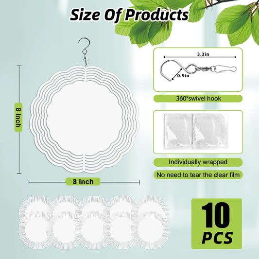 Ngdiluxury wind spinner with 10 rotating hooks for easy hanging outdoors.