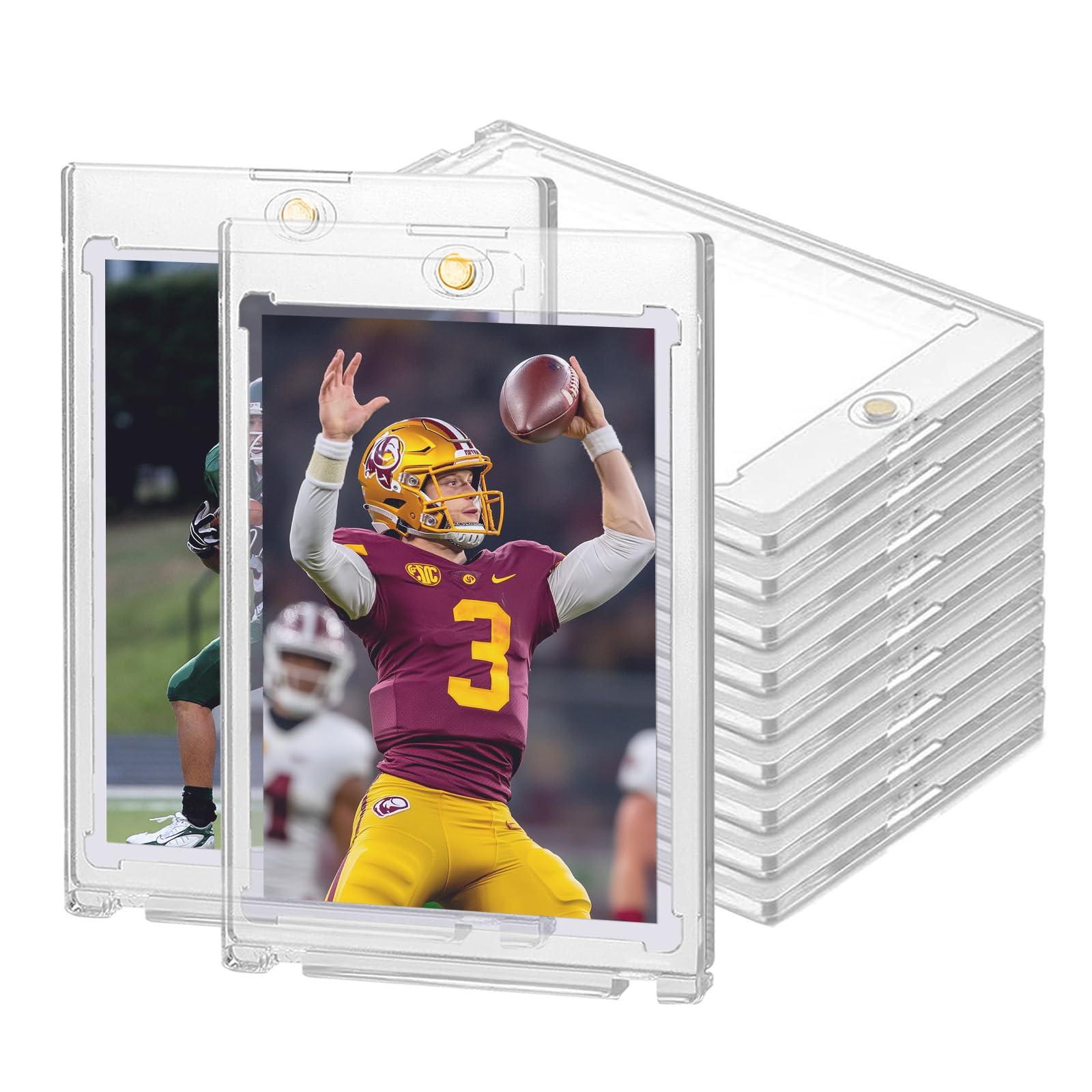 Ngdiluxury 100pt holder front view offers crystal-clear visibility for prized cards.