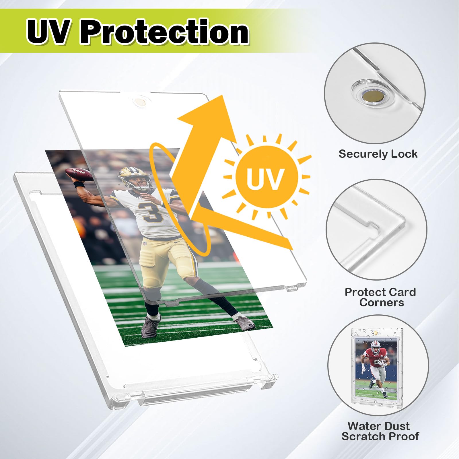 Ngdiluxury diamond-cut corners protect card edges from damage and bending