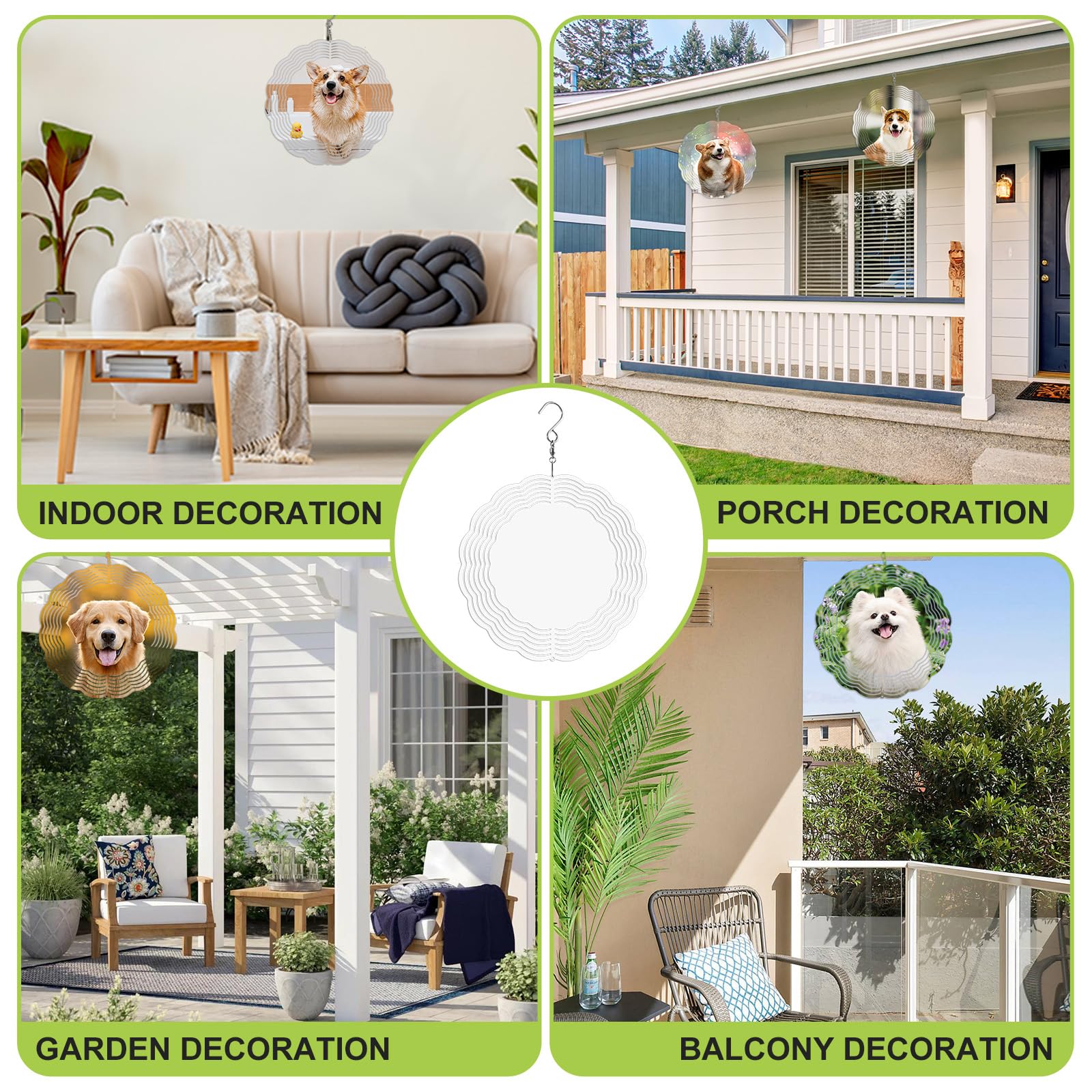 Ngdiluxury double-sided sublimation wind spinner offers two decorating faces.