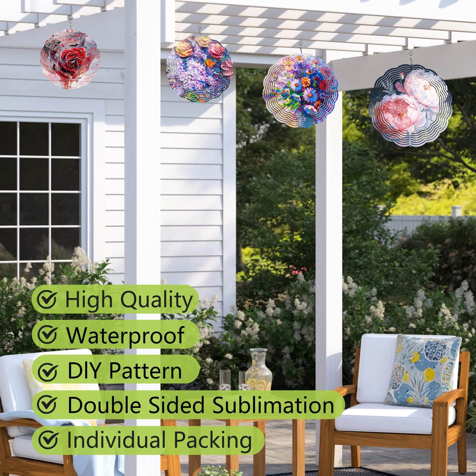 Ngdiluxury individually packaged sublimation wind spinner blanks protect from scratches.