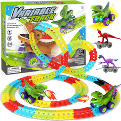 niaosiben large dinosaur car on glowing track for imaginative play.