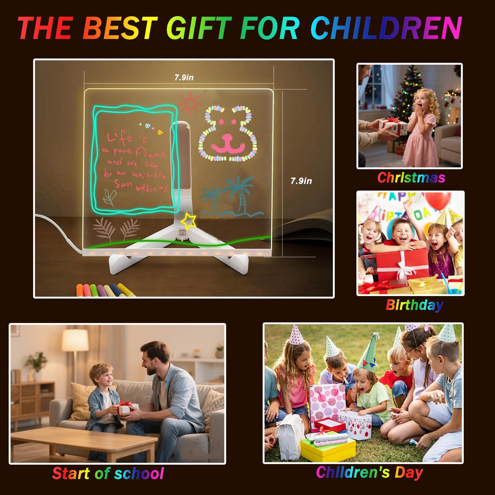 Niaoyun LED Note Board on tripod stand for stable display.