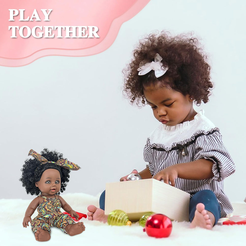 Nice2you black baby doll 10in easy-to-grip hands for small hands.