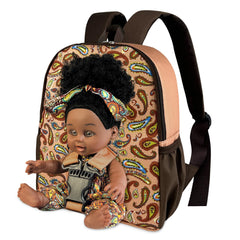 Nice2you black baby doll with backpack carrier in 10-inch size for easy play