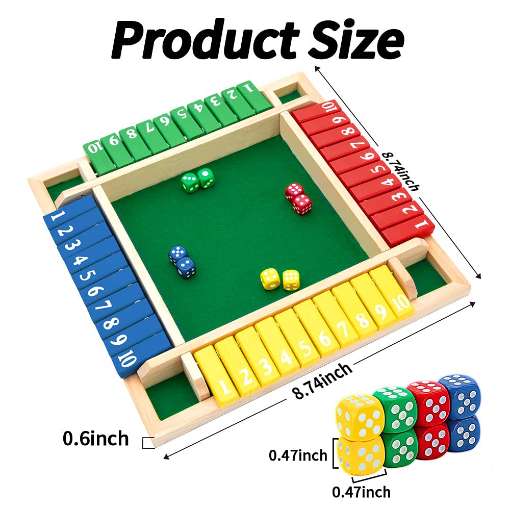 Nicecho Shut The Box dice colors add visual appeal for quick math cues.