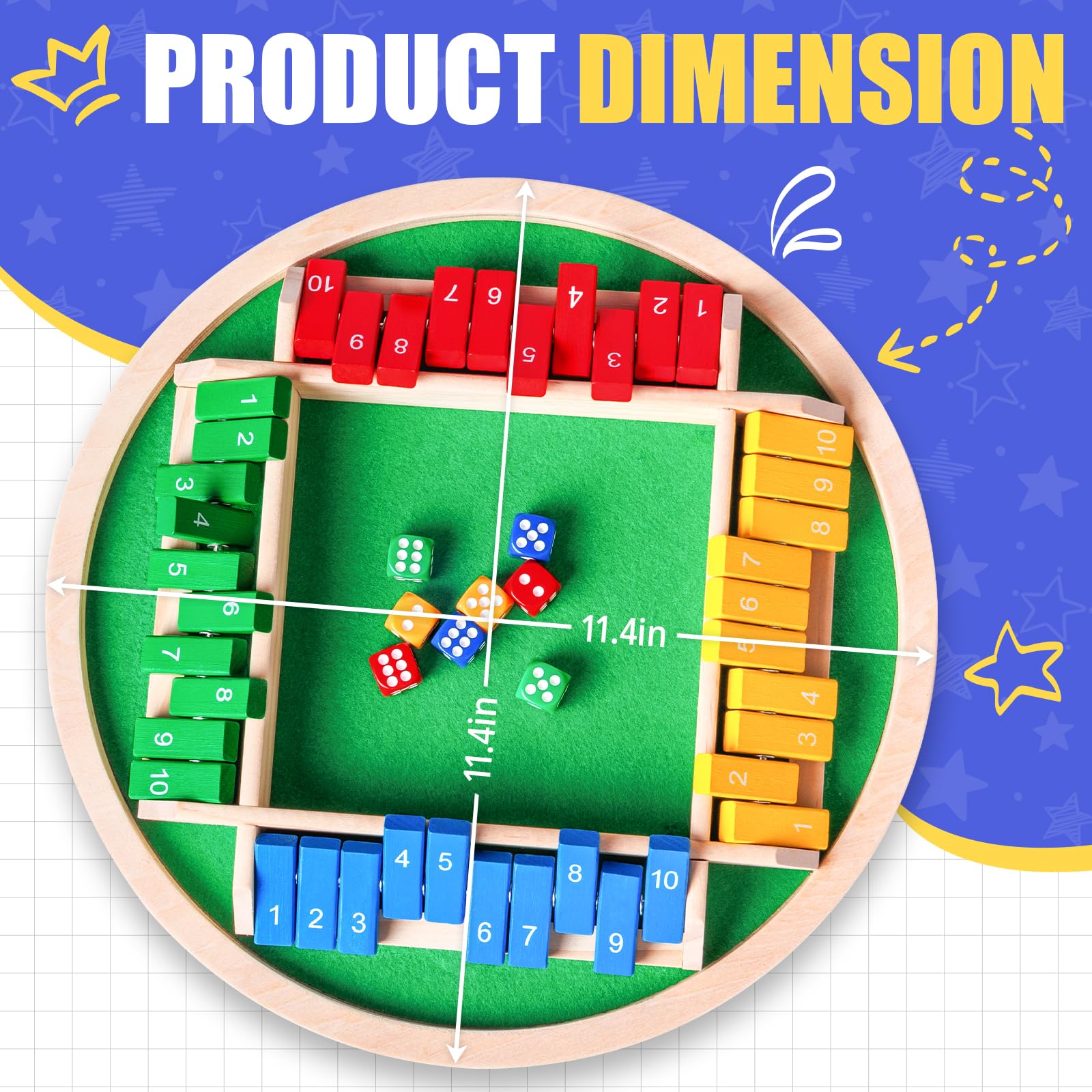 Nicecho Shut The Box pinewood construction highlights durable, quiet gameplay.