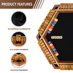 Nicecho Shut The Box felt surface reduces noise for focused play.