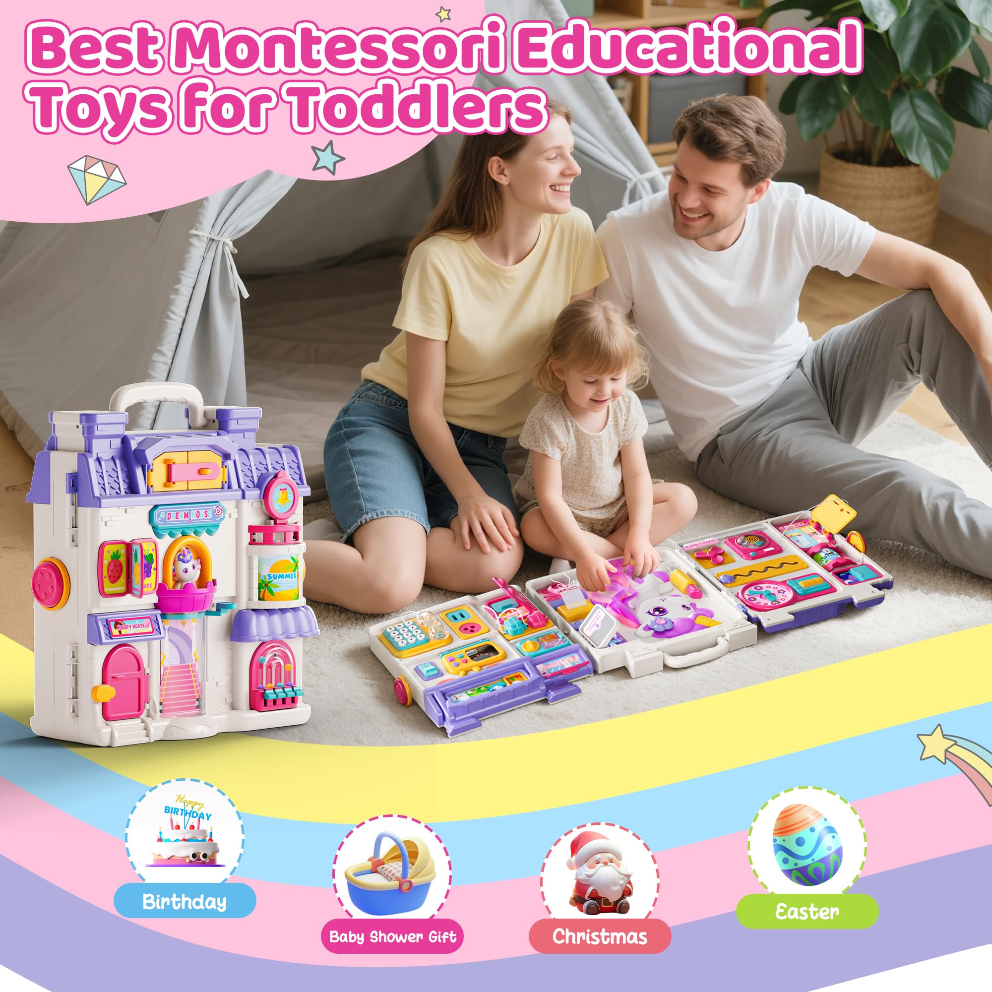Nicella Busy Board travel-friendly design supports on-the-go learning.