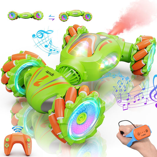 Nicella Gesture Sensing RC Stunt Car front view with LED lights for dynamic racing