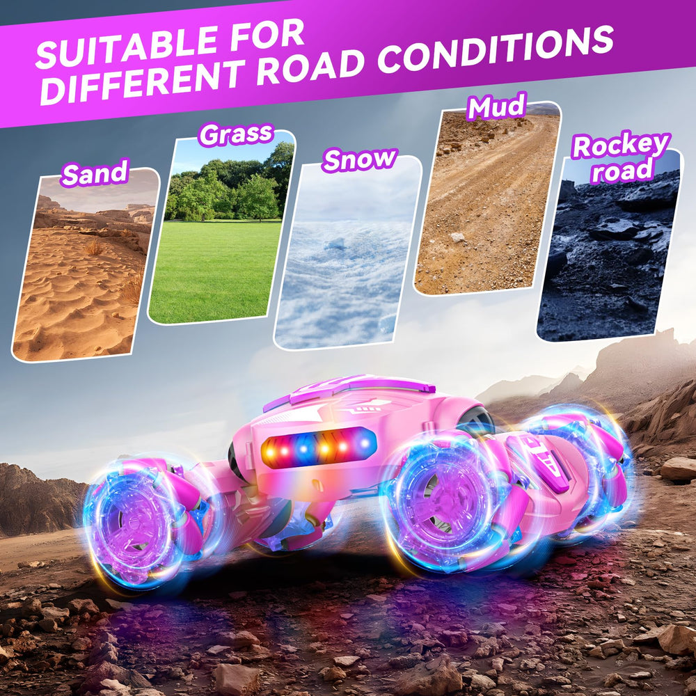 Nicella Gesture Sensing RC Stunt Car LED lights for nighttime fun and visibility.