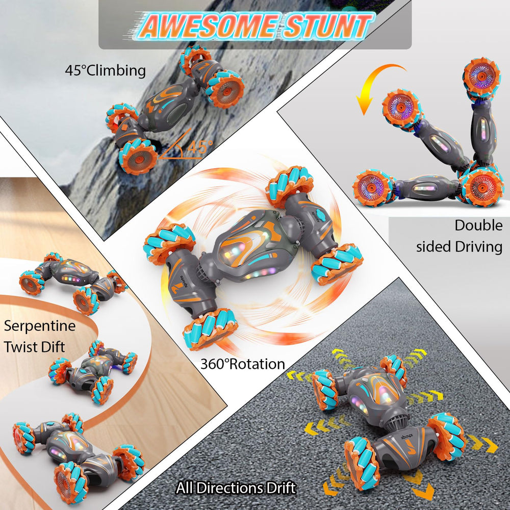 Nicella gesture-watch image showing hands-free stunt control for kids.