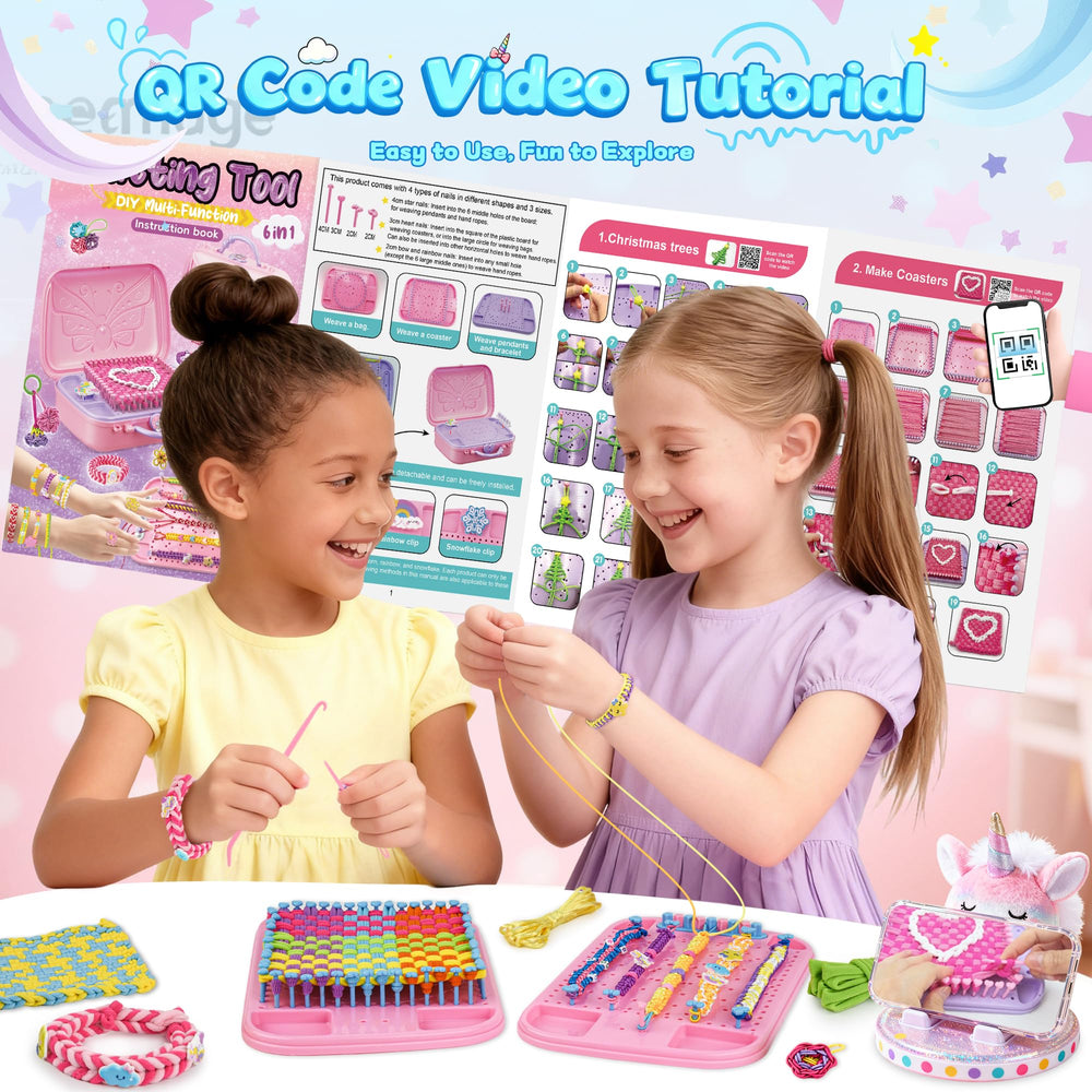 QR video tutorials from Nicella kit help kids learn weaving techniques