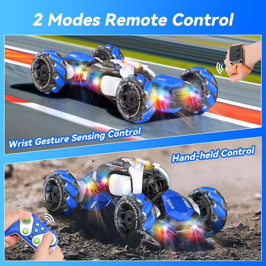 Nicella RC stunt car 360° spin captures a dramatic rotate moment for racing fun.