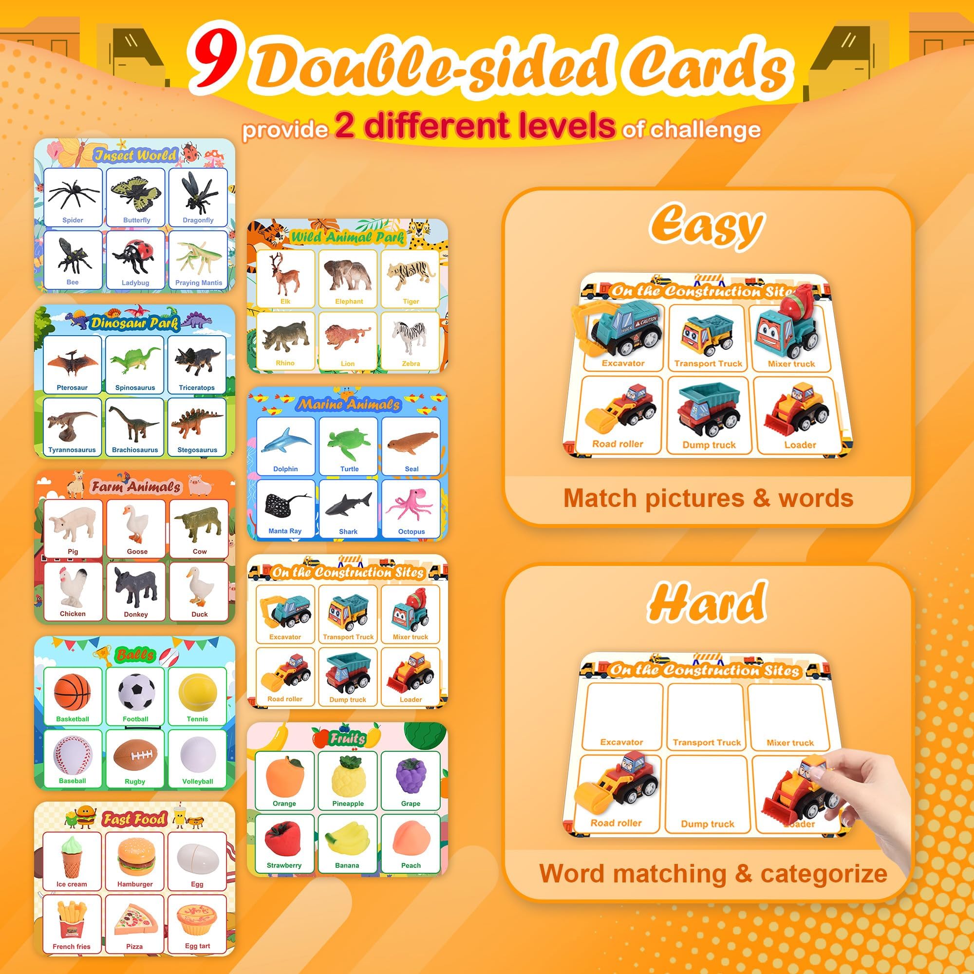 Nicella activity cards guiding category sorting to improve focus and hand-eye coordination