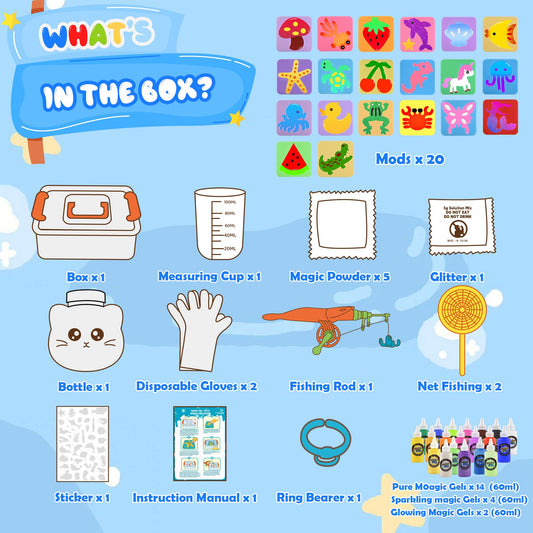 Nicella Water Pets Molds image shows creative molds for imaginative creatures and color learning