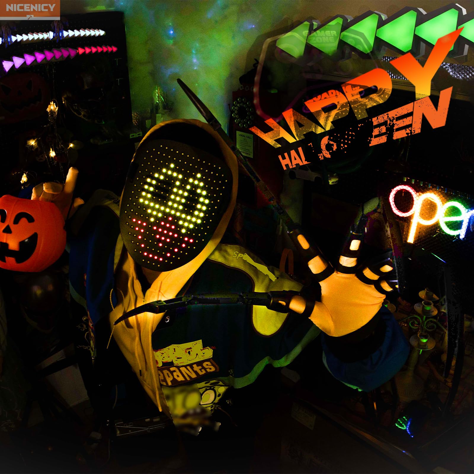 NICENICY skeleton claws black nails delivering eerie visuals for cosplay