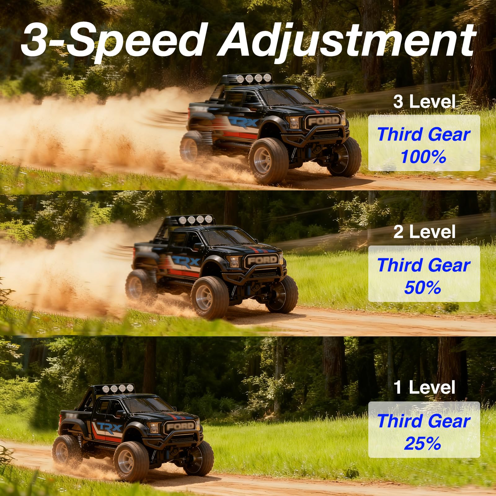 NICETHUMB mini RC truck 2.4GHz remote enables precise, interference-free control.