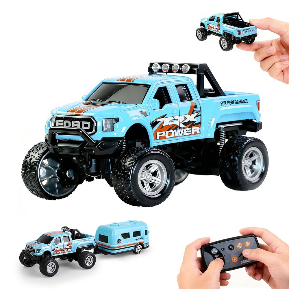 NICETHUMB mini RC truck body with alloy shell for durable, rugged play.