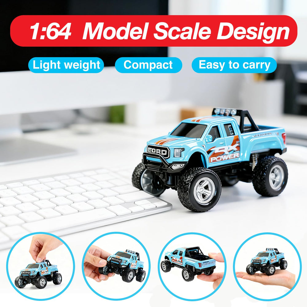 NICETHUMB mini RC truck lights add visibility for evening fun.