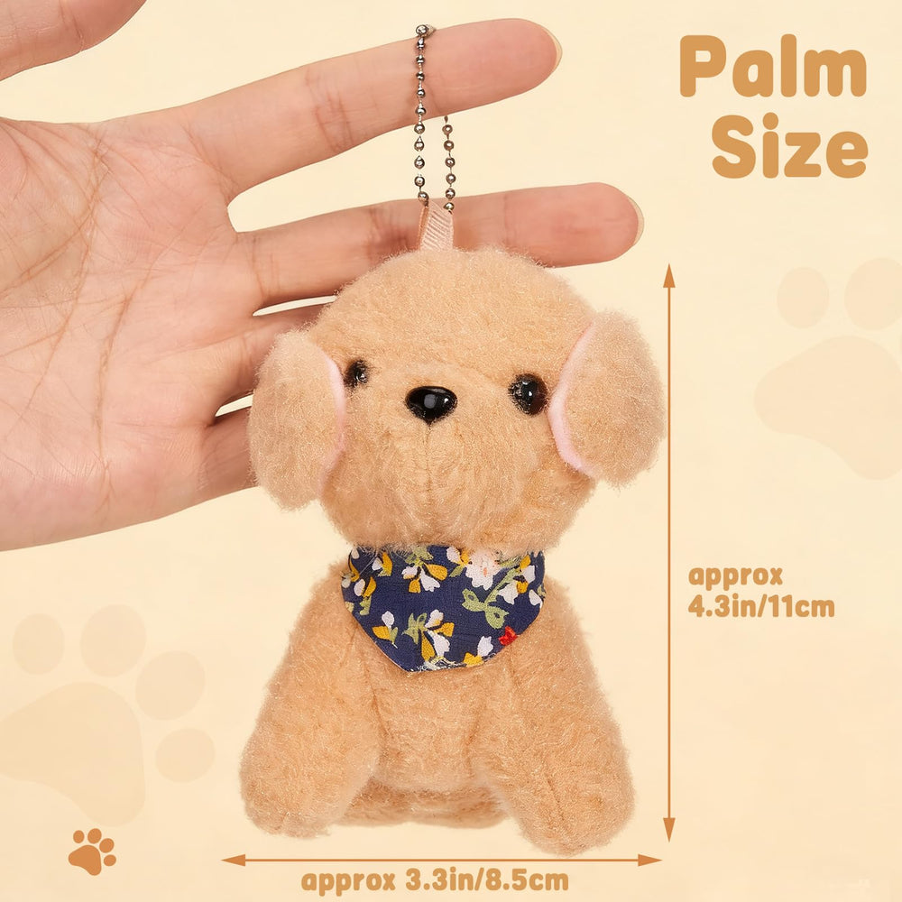 Niceup teddy dogs with flower scarves provide cute backpack accents