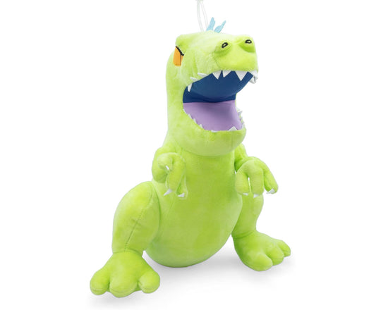 Nickelodeon Rugrats Reptar plush front view, cuddly 15-inch height for play and display.