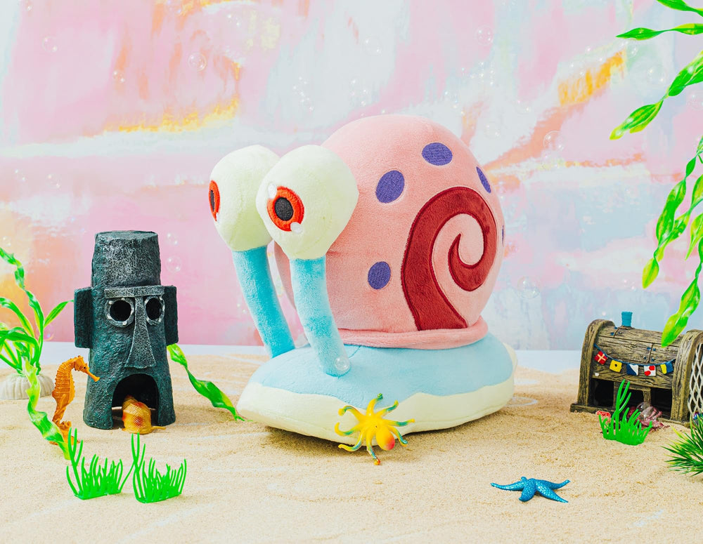 Nickelodeon SpongeBob Gary snail ten-inch plush—compact size ideal for shelves.