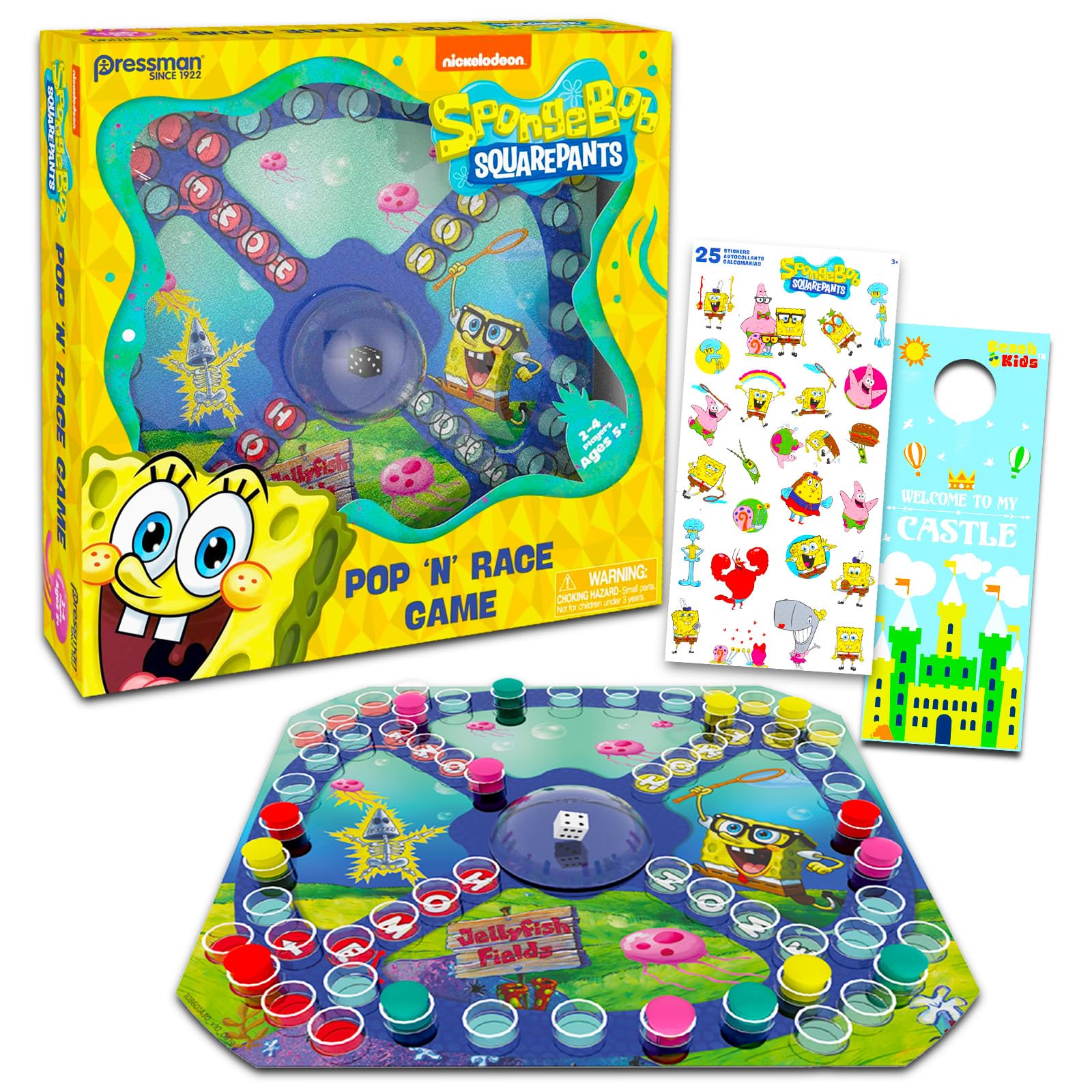 Nickelodeon Spongebob Pop-Up Board Game die with moveable pegs for family play