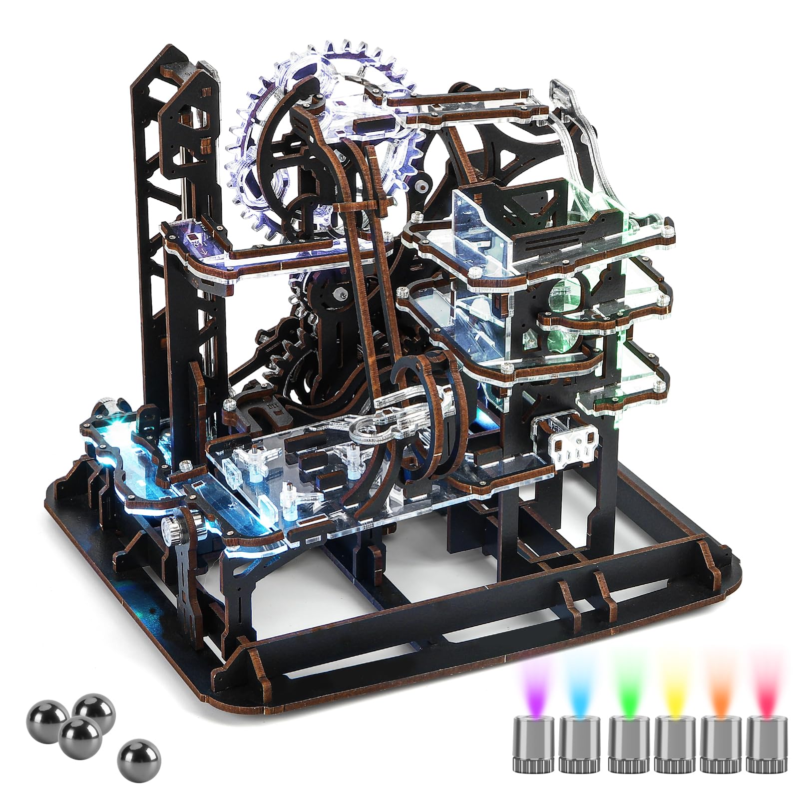 Nicknack 3D puzzle marble run with LED lights for immersive play