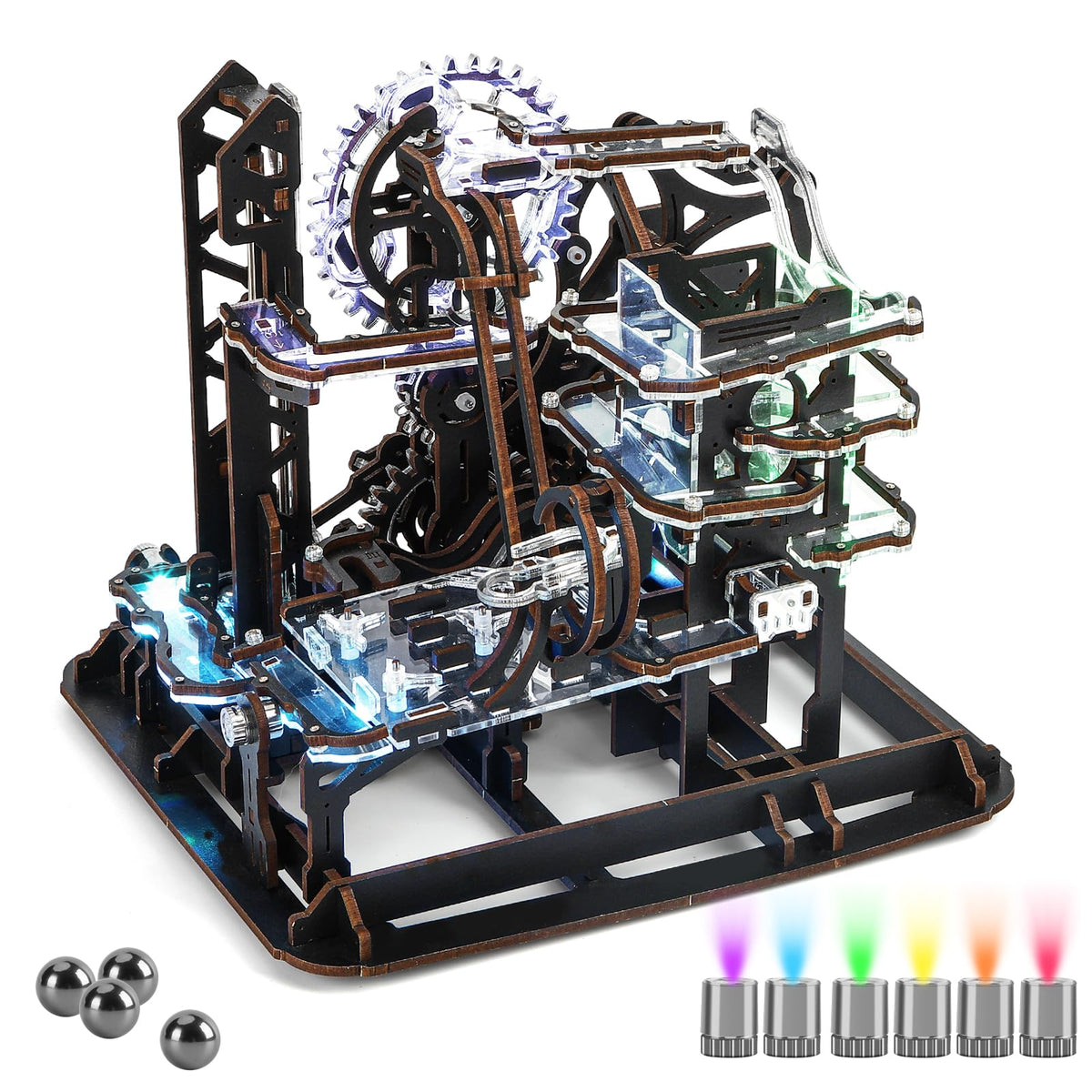 Nicknack 3D puzzle marble run with LED lights for immersive play