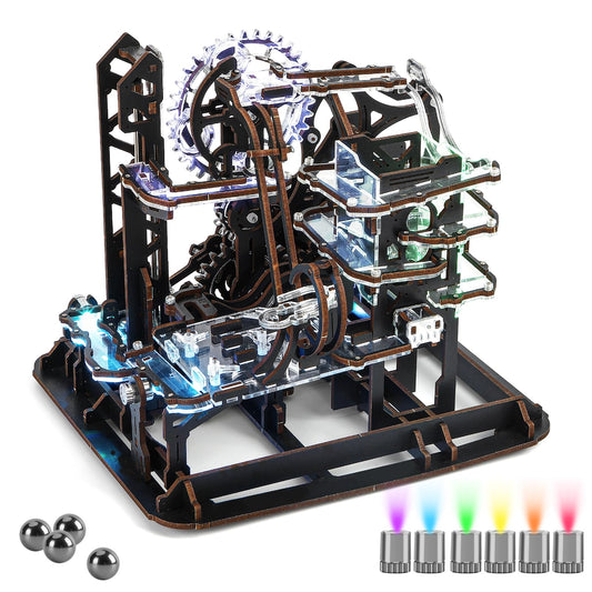 Nicknack 3D puzzle marble run with LED lights for immersive play