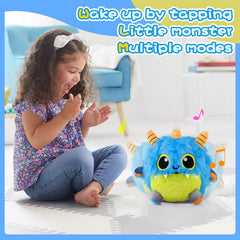 Nicknack dancing monster toy walking and bouncing to engage toddlers.