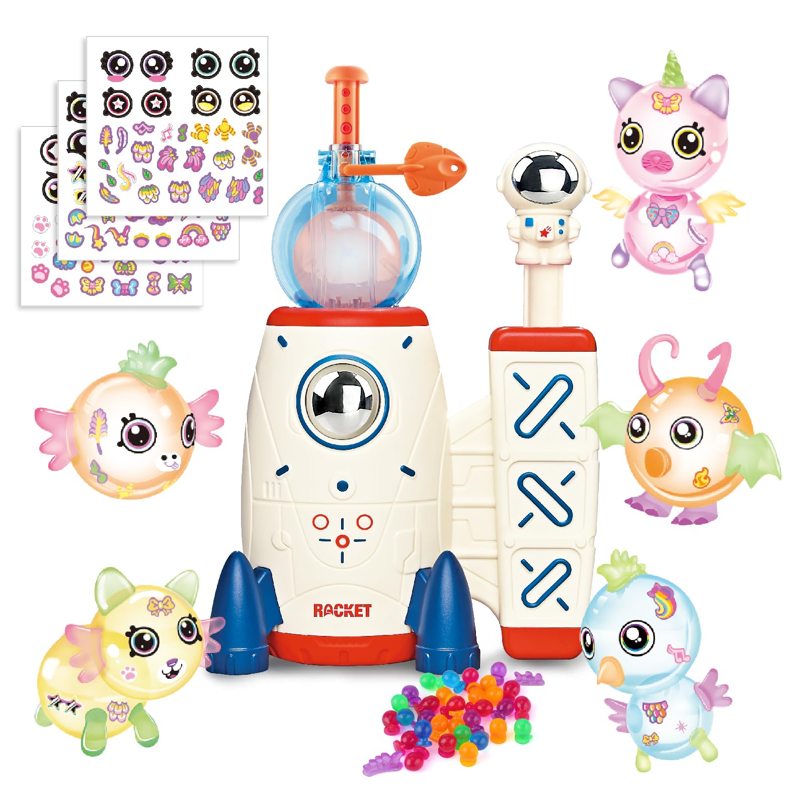 Nicknack Space Rocket Balloons Kit with Pump for creative play and parties.