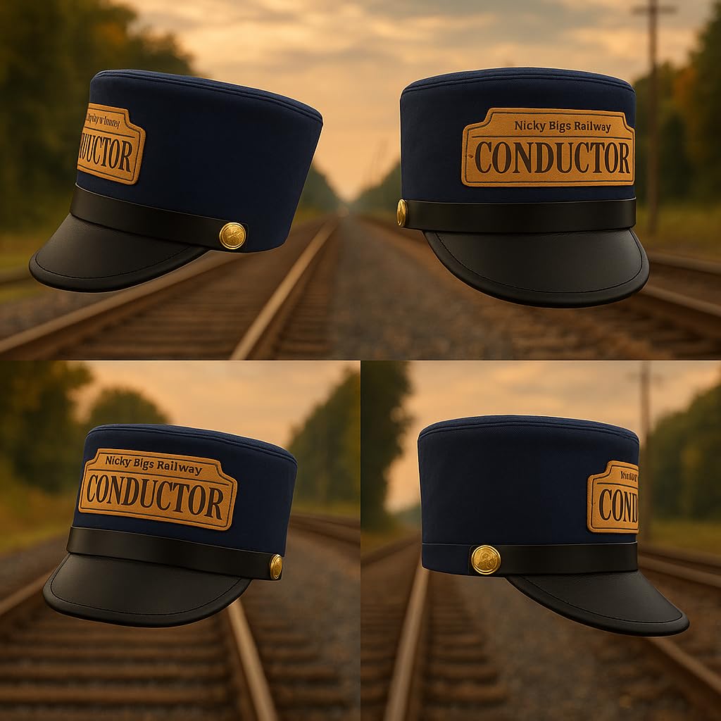 Soft cotton conductor hat from Nicky Bigs for breathable comfort during play.