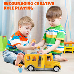 Nicmore bus toy that pushes and rolls for active motion.