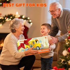 Nicmore educational play bus supports imaginative role-play for toddlers.