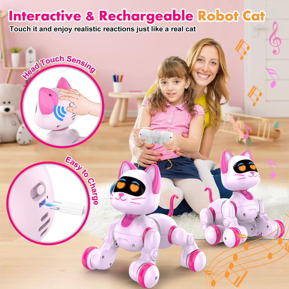Nicmore Robot Cat USB charging keeps playtime ready and portable.