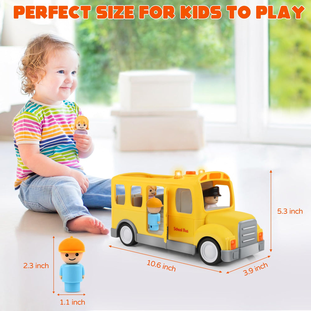 Nicmore safe plastic bus with rounded edges for toddlers.