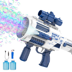 Nicojoy Bubble Guns with built-in 4.4 oz solution for mess-free bubble fun.