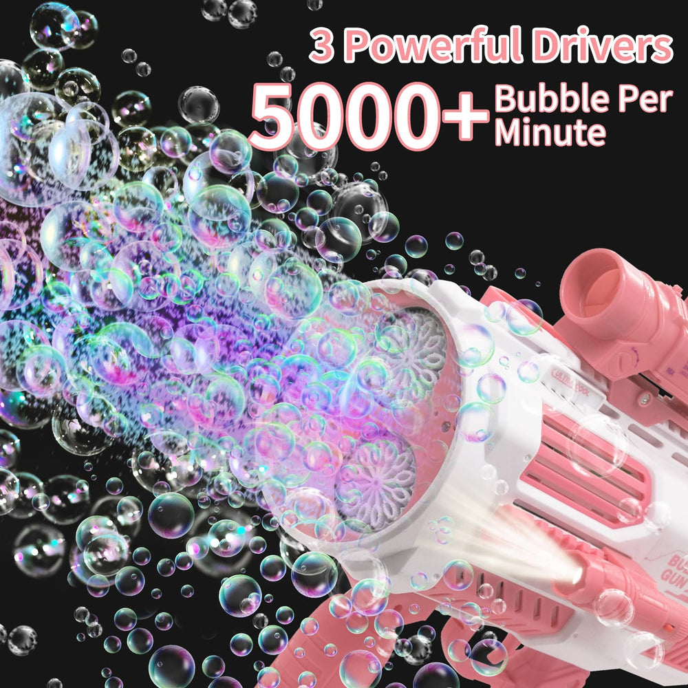 Nicojoy Bubble Guns with color lights to elevate outdoor play and parties.