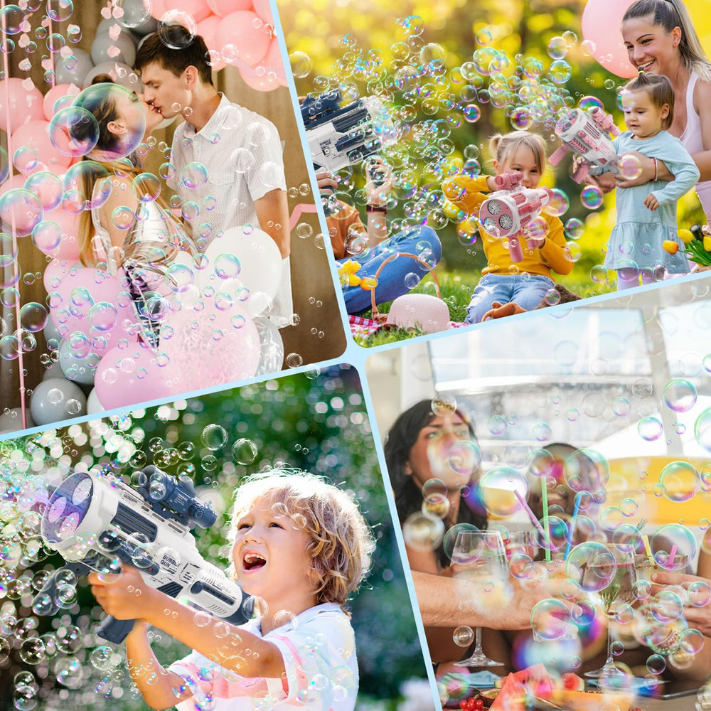 Nicojoy Bubble Guns portable handheld design makes parties on the go.