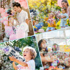 Nicojoy Bubble Guns portable handheld design makes parties on the go.