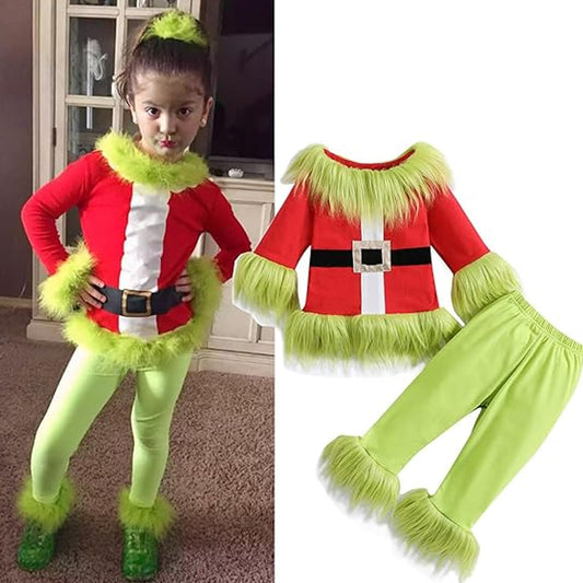 Nicoxijia green monster costume pants with elastic waist for easy dressing.