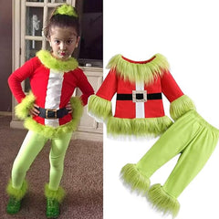 Nicoxijia green monster costume pants with elastic waist for easy dressing.